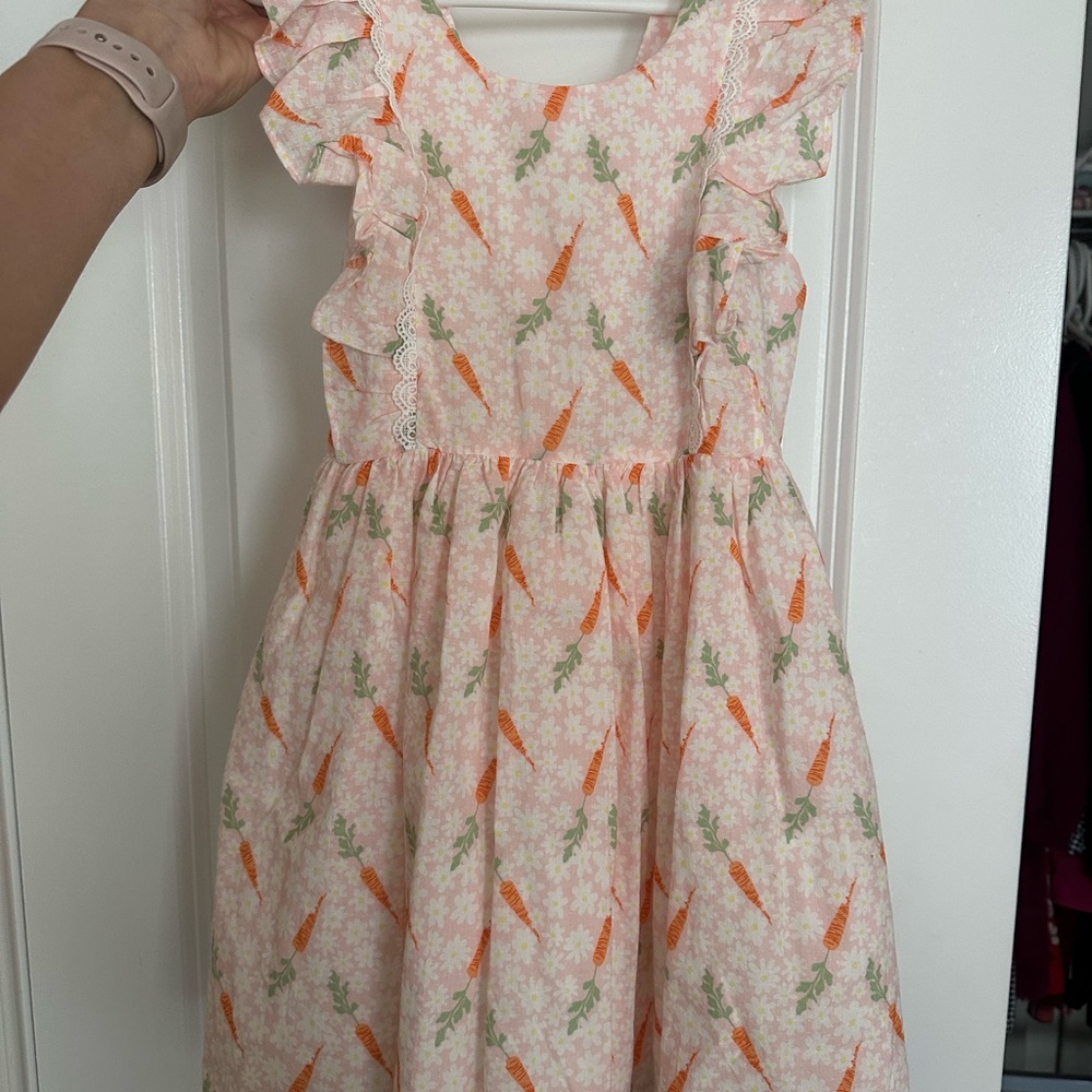 Floral Carrot Print Kids Dress